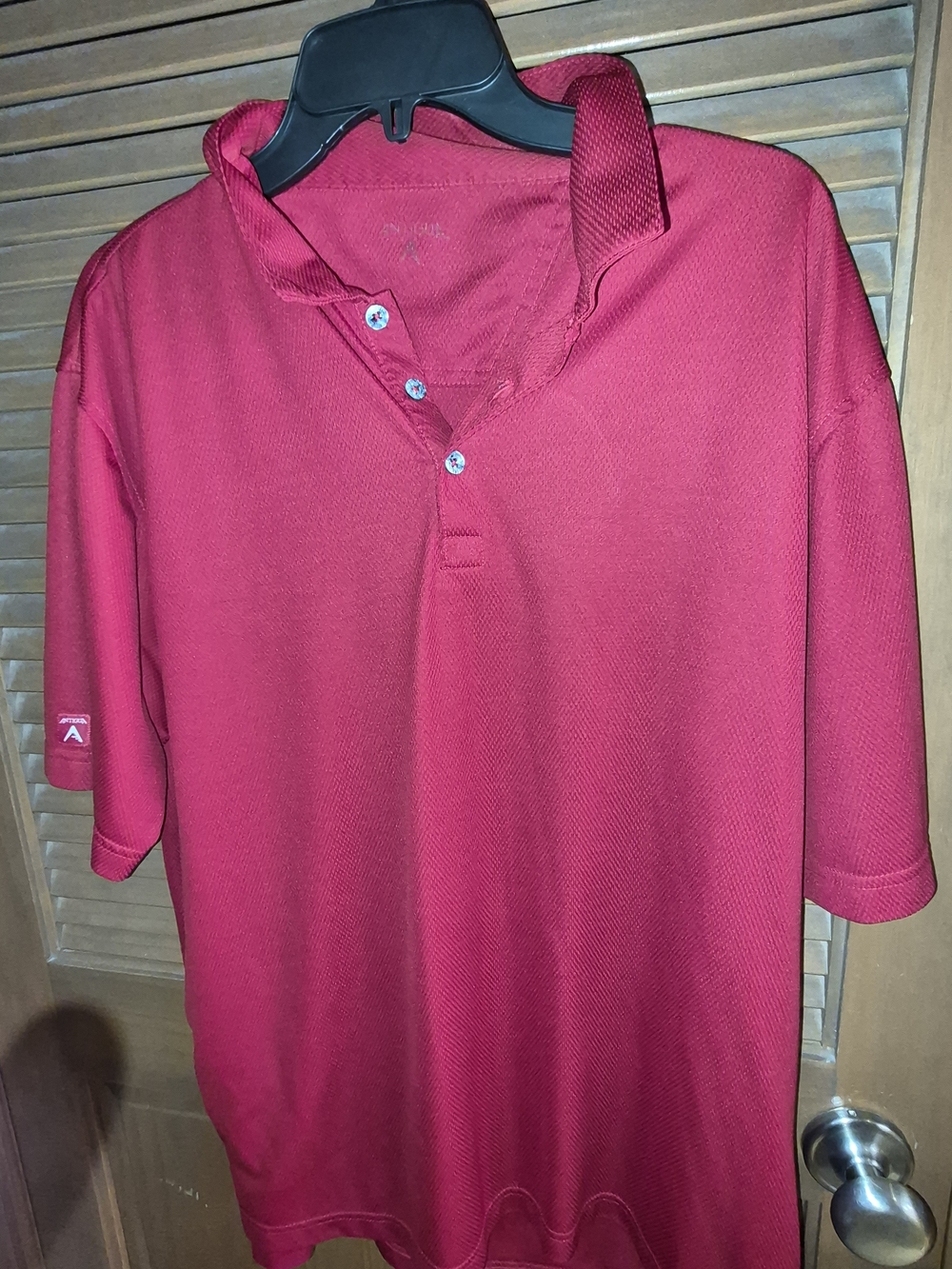 Antigua Red Men's Polo Shirt with Button Placket